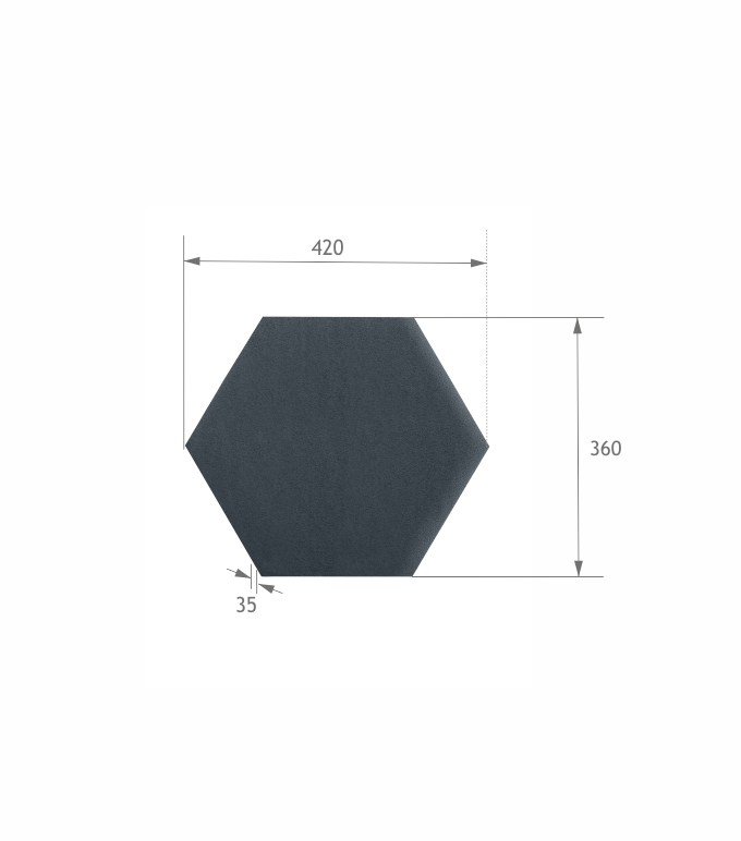 Panel Single šešiakampis Anthracite Meblik